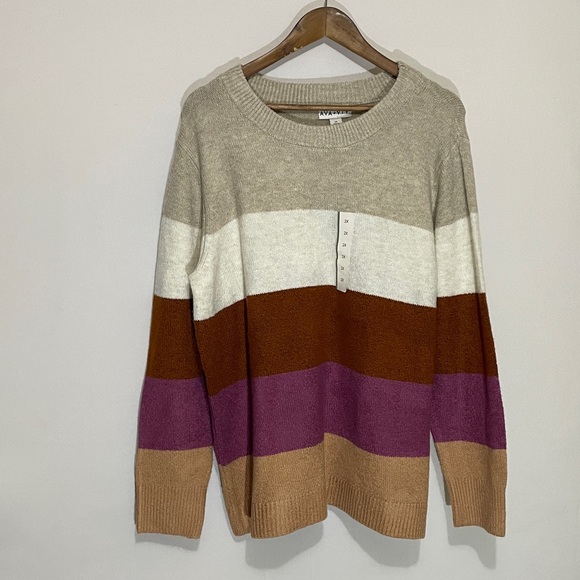 Ava & Viv Textured Knit Sweater in Beige Sz 2X - Picture 1 of 9